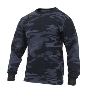 Rothco Long Sleeve Colored Camo T-Shirt Midnight Blue Camo