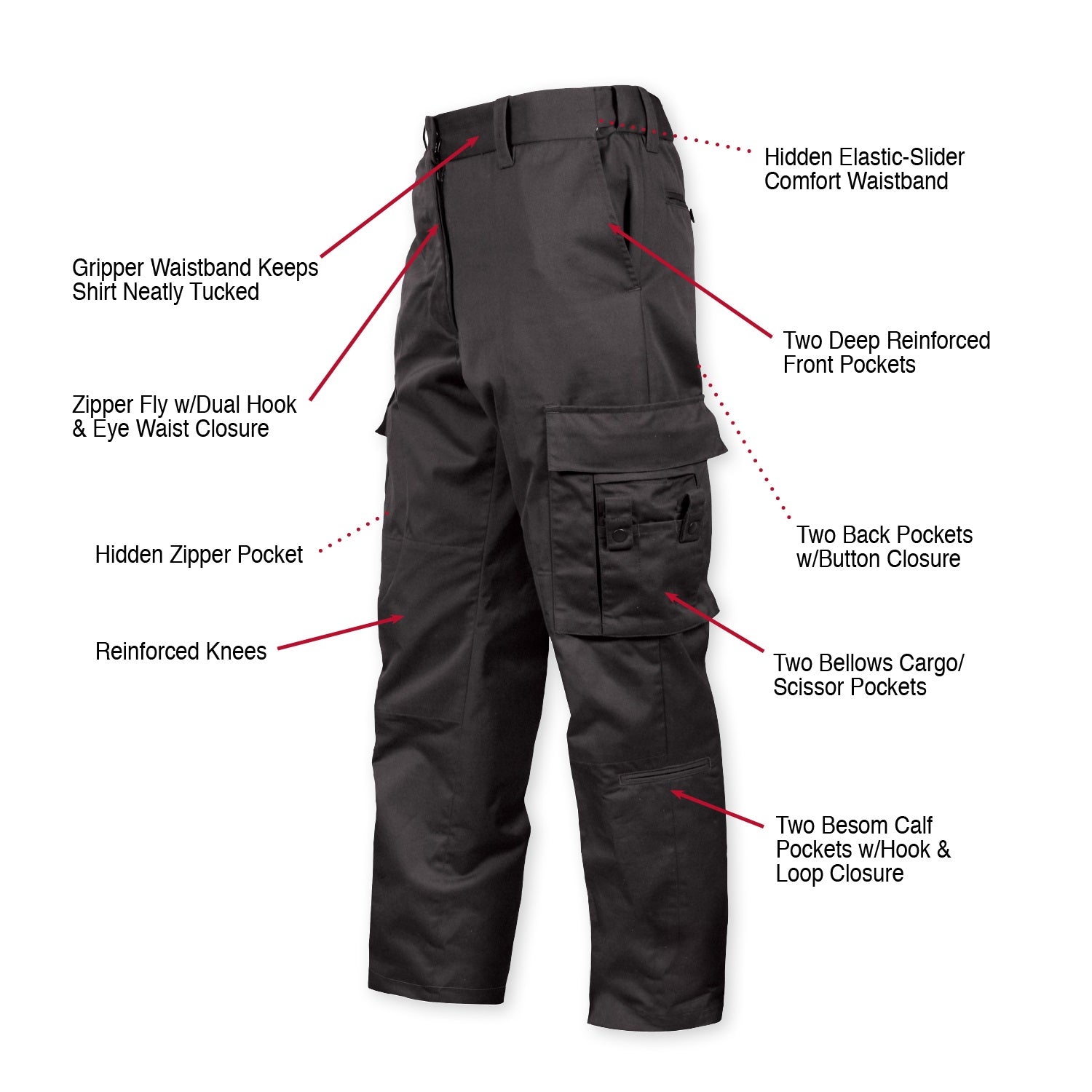 Rothco Deluxe EMT Pants Black