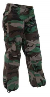 Rothco Womens Unwashed Camo Paratrooper Fatigue Pants