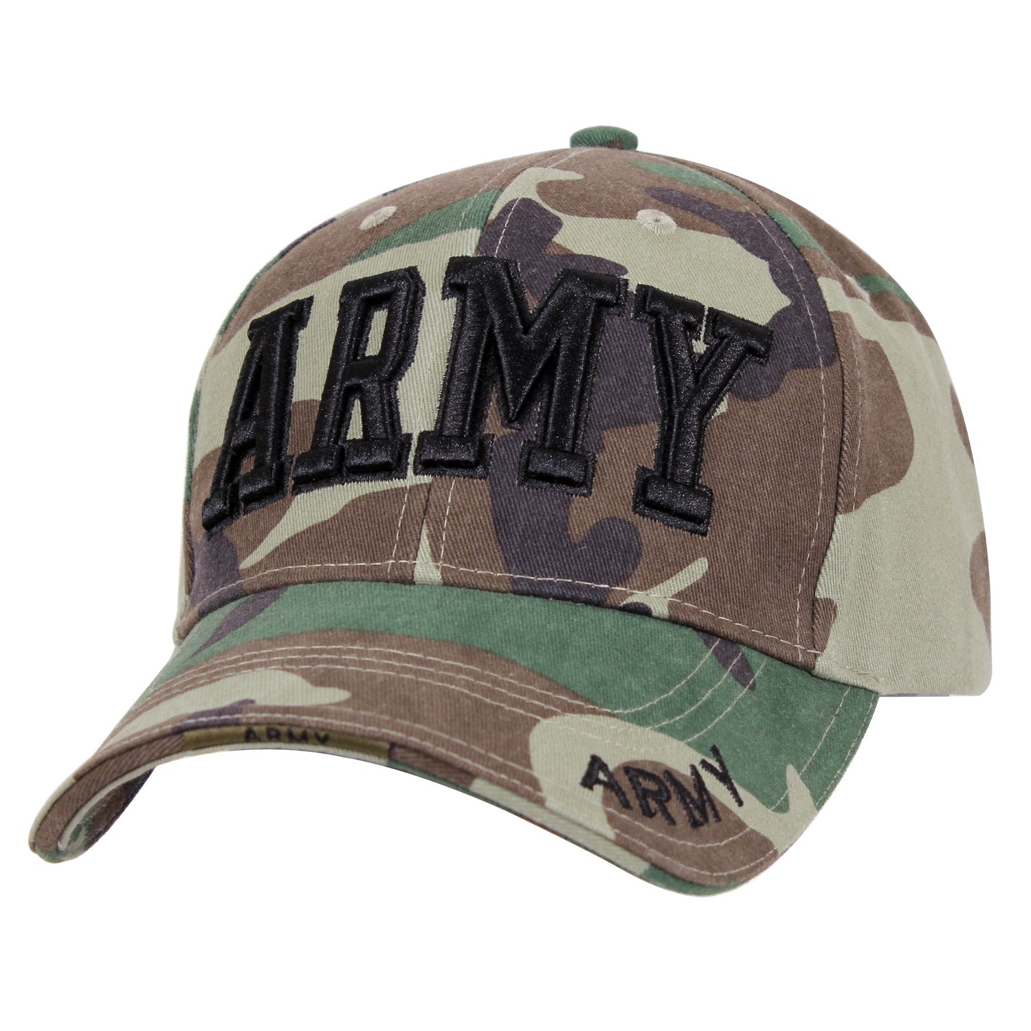 Rothco Deluxe Army Embroidered Low Profile Insignia Cap Woodland Camo