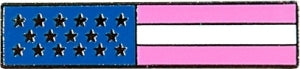 American Flag Pin with Pink Stripes