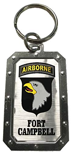 101st Airborne Ft Campbell Logo Silver Metal Key Chain