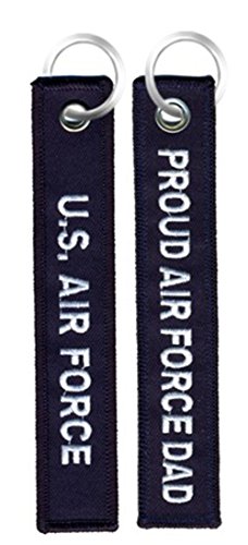 Proud Air Force DAD Blue Embroidered Key Chain