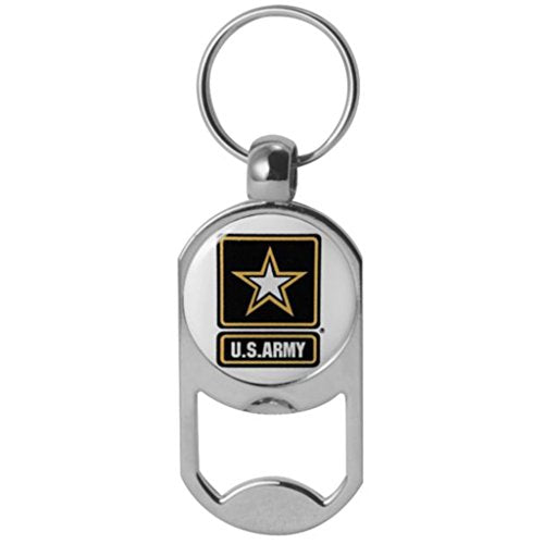 U.S. Army Star Logo Dog Tag Bottle Opener Military Keychain
