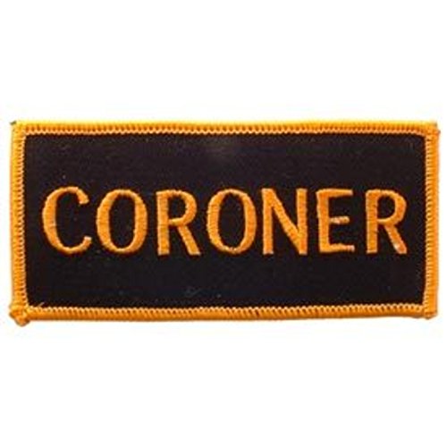 Eagle Emblems PM0216 Patch-Army,Tab,Coroner (GLD/Blk) (4 inch) - CLEARANCE!