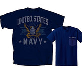 Joe Blow U.S. Navy Vintage Emblem T-Shirt with Front Pocket