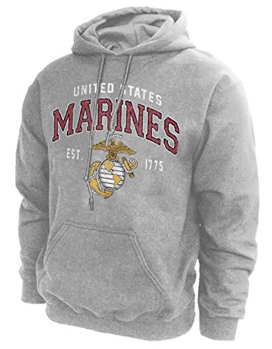 U.S. Marines Vintage Logo Grey Hoodie