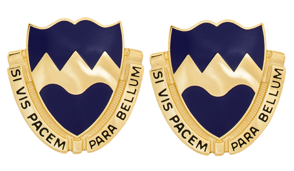 414th Regiment Unit Crest - Pair - SI VIS PACEM PARA BELLUM