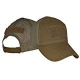 Blank Mesh Baseball Hat with 3 Hook and Loop Locations - Coyote Brown