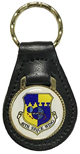45th Space Wing Patrick AFB Logo on Leather Key Fob
