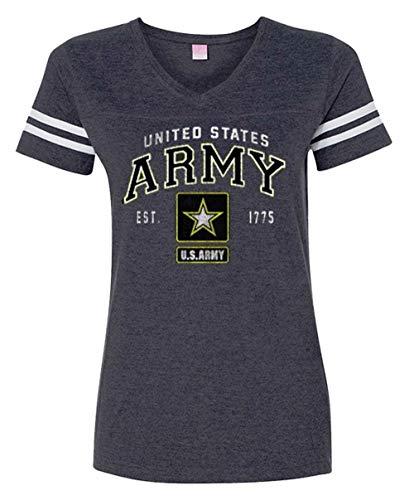 Ladies Vintage Army Star Logo V-Neck T-Shirt