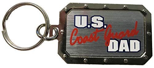 Coast Guard Dad Silver Metal Key Ring