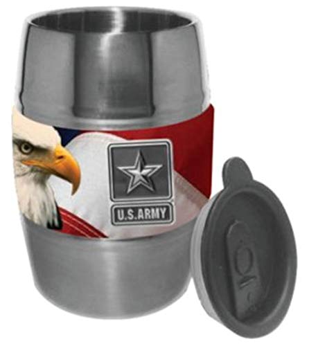U.S. Army Star with Flag Barrel Mug - 12oz Stainless Steel