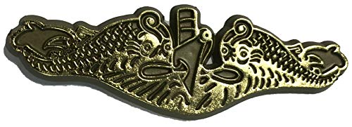 Gold Navy Submarine Dolphins Insignia Small Cut-Out Magnet