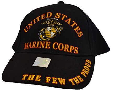 Men's USMC The Few The Proud Embroidered Ball Cap Adjustable Black