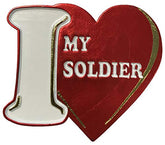 I (Heart) My Soldier Small Cut-Out Magnet