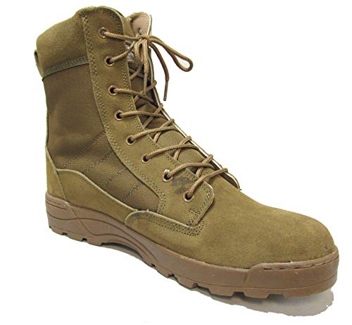 Military Style Combat Boots - Coyote Brown