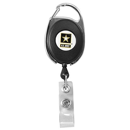 U.S. Army Retractable Badge Holder with Carabiner Clip