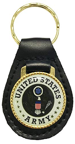 United States Army with Army Seal on Leather Key Fob