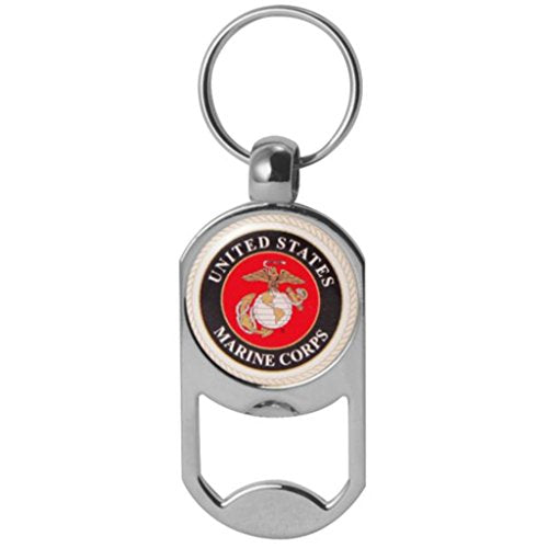 US Marine Corps Crest Dog Tag Bottle Opener Military Keychain