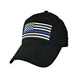 Police Thin Blue Line with Flag Baseball Cap - Black