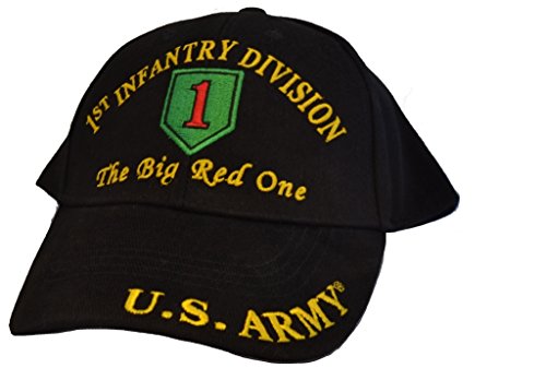 Men's 1st Infantry Division Embroidered Ball Cap Adjustable Black