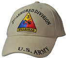 Mens 3rd Armored Division Tan Embroidered Ball Cap Adjustable Tan