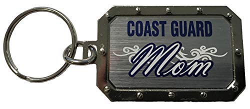 Coast Guard Mom Silver Metal Key Chain