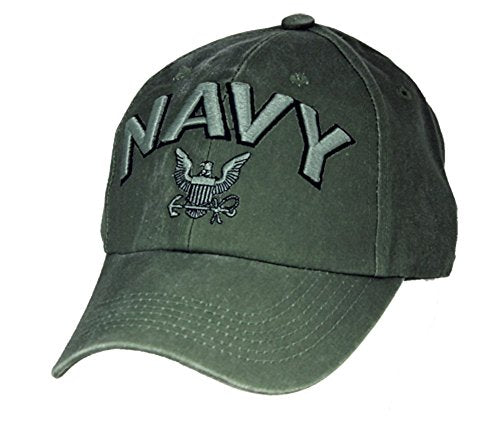 Eagle Crest U.S. Navy Embroidered Cap with Logo. Green