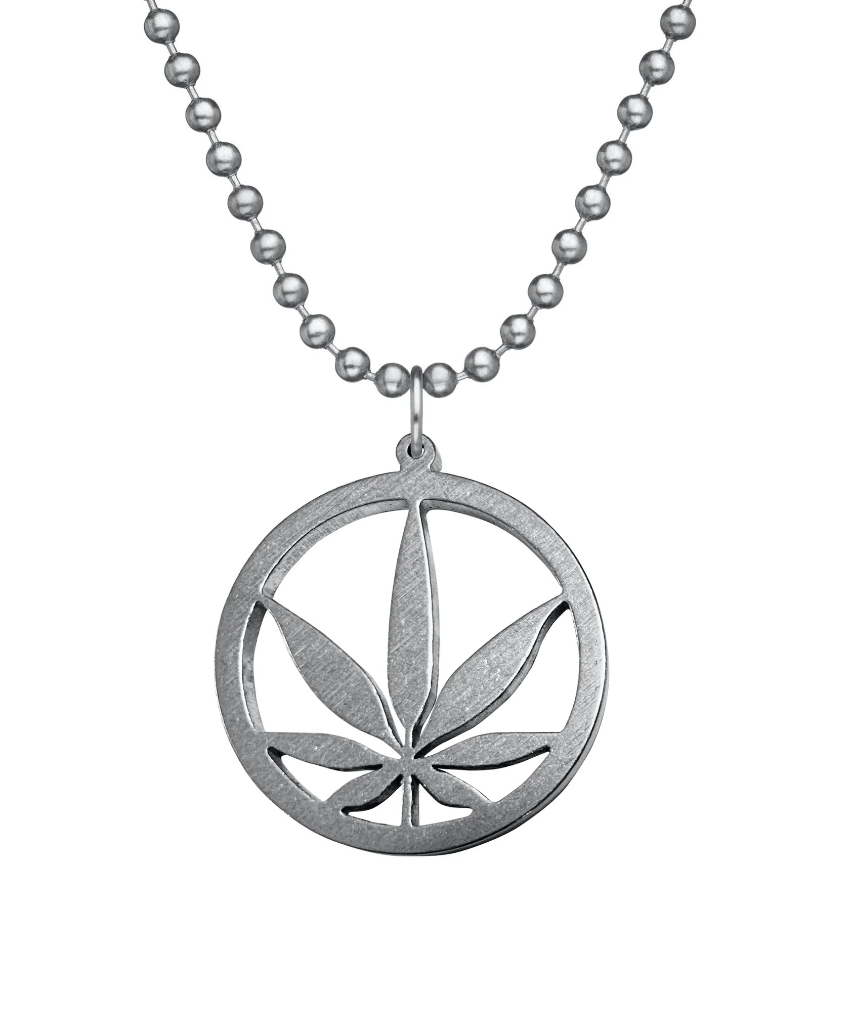 420 Marijuana Leaf Necklace with Dog Tag Chain