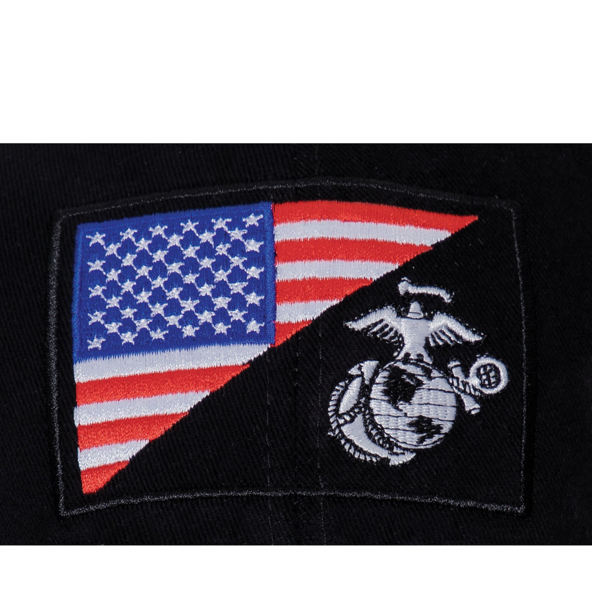 Rothco USMC Globe and Anchor / US Flag Low Pro Cap Black
