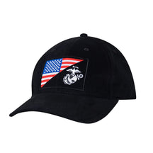 Rothco USMC Globe and Anchor / US Flag Low Pro Cap Black