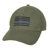 Rothco Thin Blue Line Flag Low Profile Cap Olive Drab