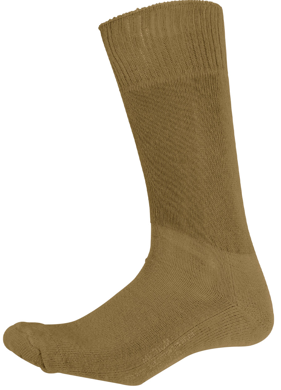 U.S. Military Issue Socks COYOTE BROWN - Made in U.S.A. - 6 PACK