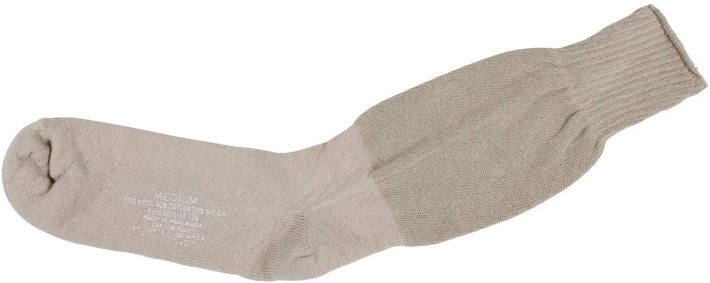 Military Cushion Sole Socks - Made in U.S.A. - Tan  CLOSEOUT Buy Now and Save