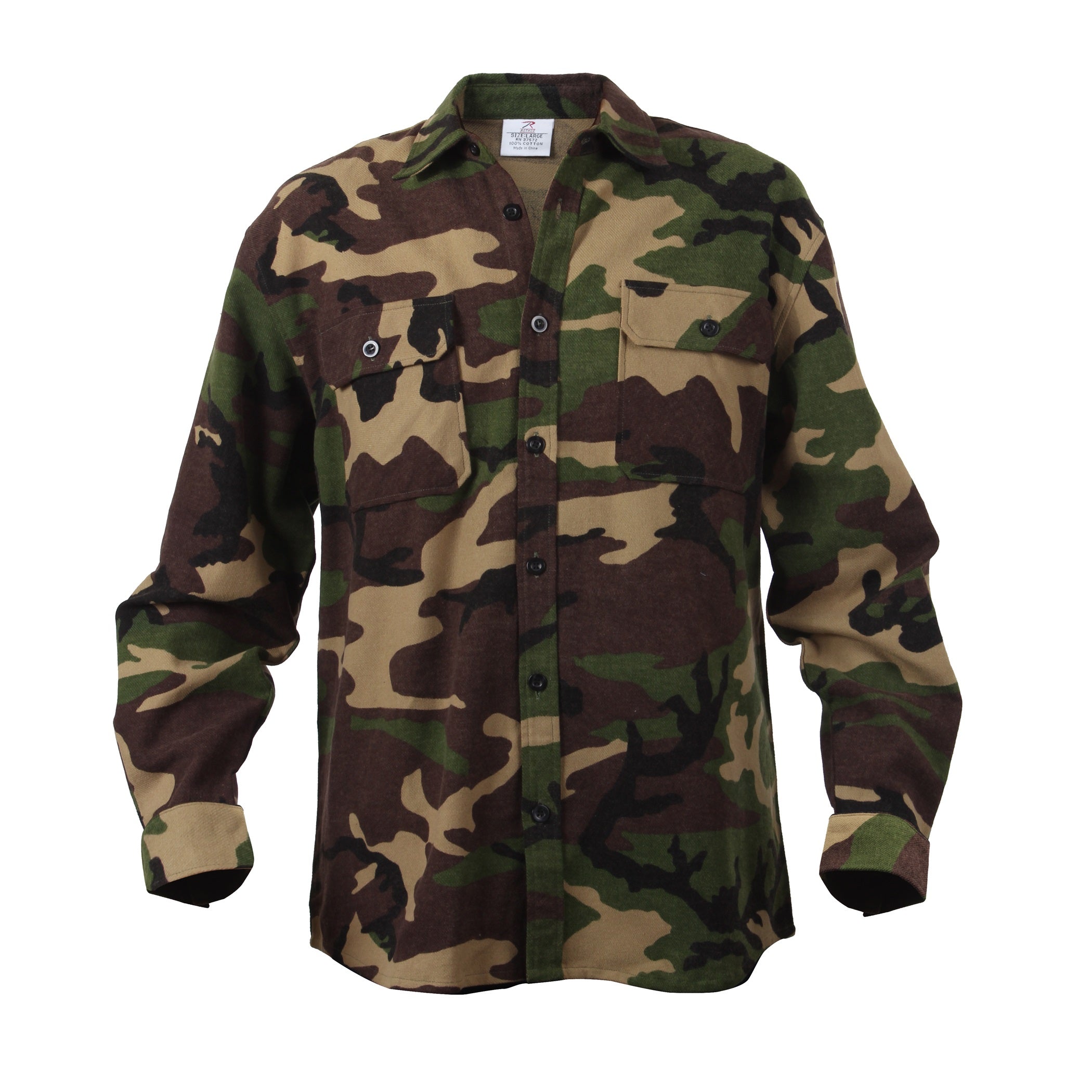 Rothco Extra Heavyweight Woodland Camo Flannel Shirts