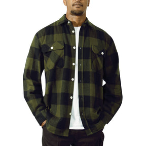 Rothco Heavyweight Men's Flannel Olive & Black