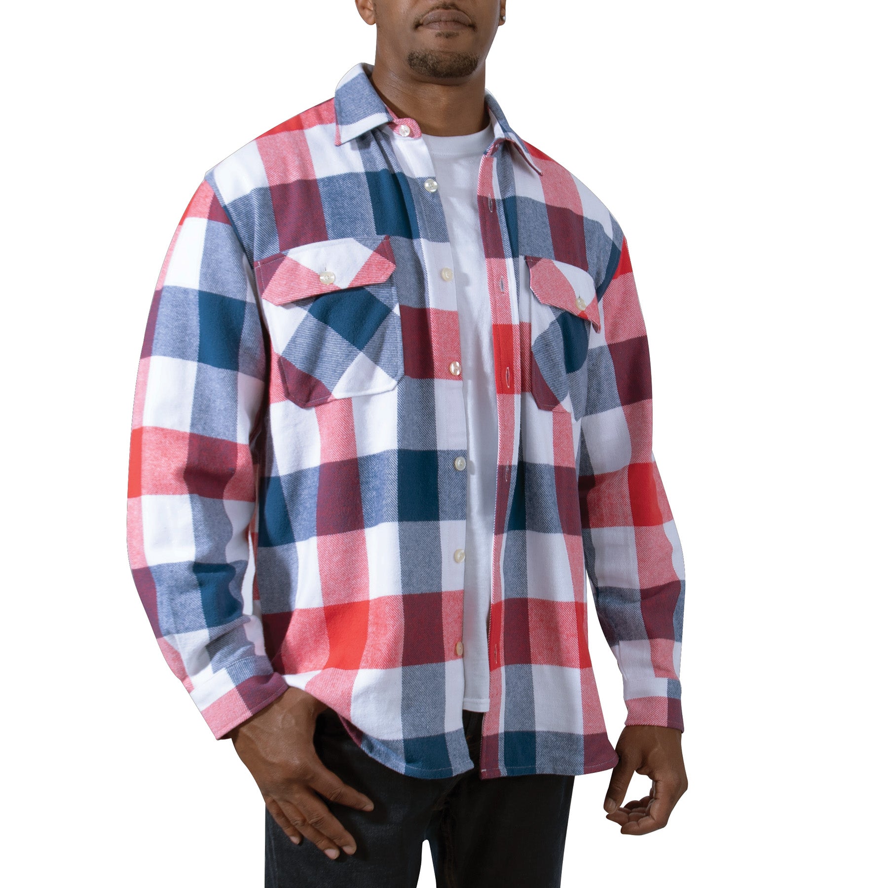 Rothco Heavyweight Men's Flannel Red White Blue