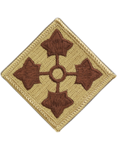 4th Infantry Division Desert Patch   - For Army Desert 3 Color and 6 Color Chocolate Chip Uniforms