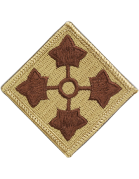 4th Infantry Division Desert Patch   - For Army Desert 3 Color and 6 Color Chocolate Chip Uniforms