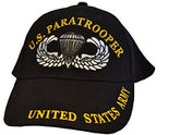 Mens US Paratrooper Embroidered Ball Cap Adjustable Black