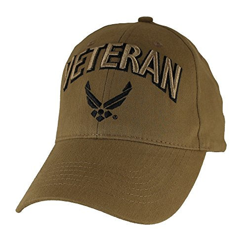 U.S. Air Force Veteran Baseball Hat, Coyote Brown