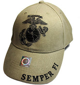 United States Marine Logo Eagle Subdued Hat Cap USMC Tan