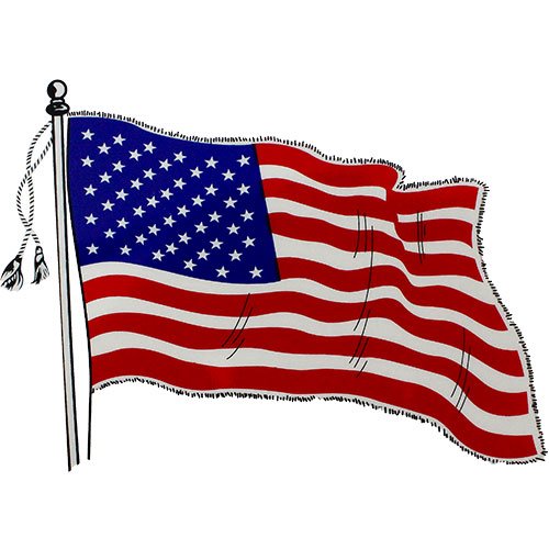 Waving U.S. Flag Clear Decal