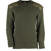 British Commando Sweater Woolly Pully CREW Neck - OLIVE DRAB