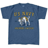 Joe Blow U.S. Navy Retro Logo T-Shirt Anchors AWEIGH with Front Pocket