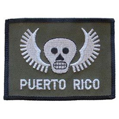 Eagle Emblems PM0065 Patch-Puerto Rico,Skull 3 inch