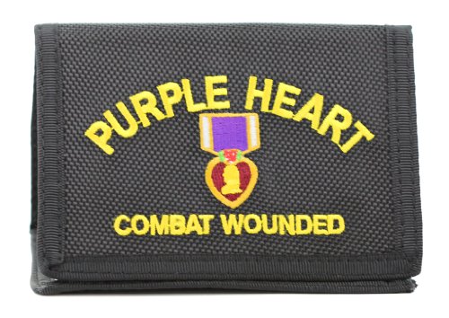 Purple Heart Combat Wounded Heavy Duty Nylon Velcro Wallet