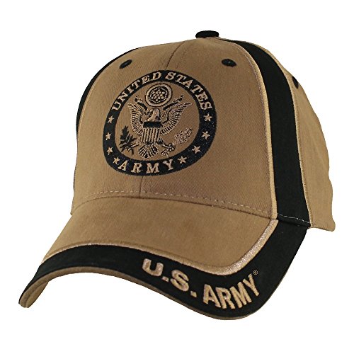 Eagle Crest U.S. Army Insignia Two Tone Baseball Hat, Coyote Brown