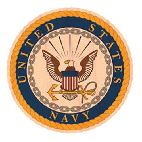 Mitchell Proffitt U.S. Navy Crest Wooden Sticker